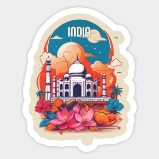 Vintage Travel India Design Sticker